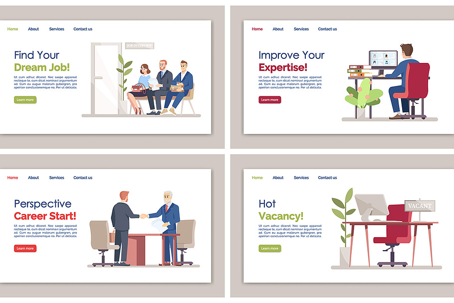 HR agency landing page template set in Landing Page Templates - product preview 8