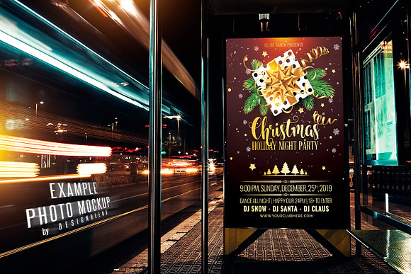 Christmas Holiday Night Party Flyer in Flyer Templates - product preview 2