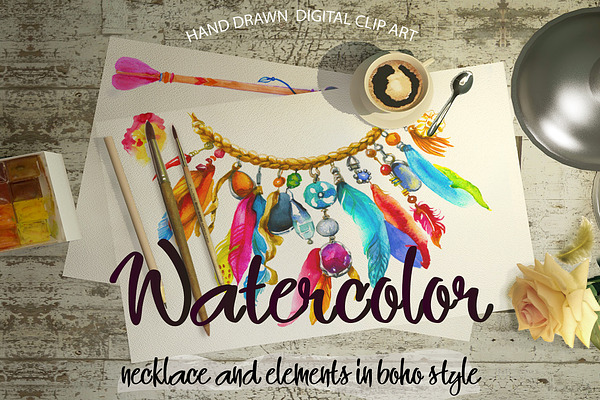 Watercolor boho collection
