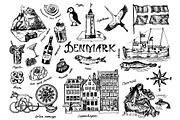 Symbols of Denmark in vintage