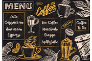 Coffee menu background in