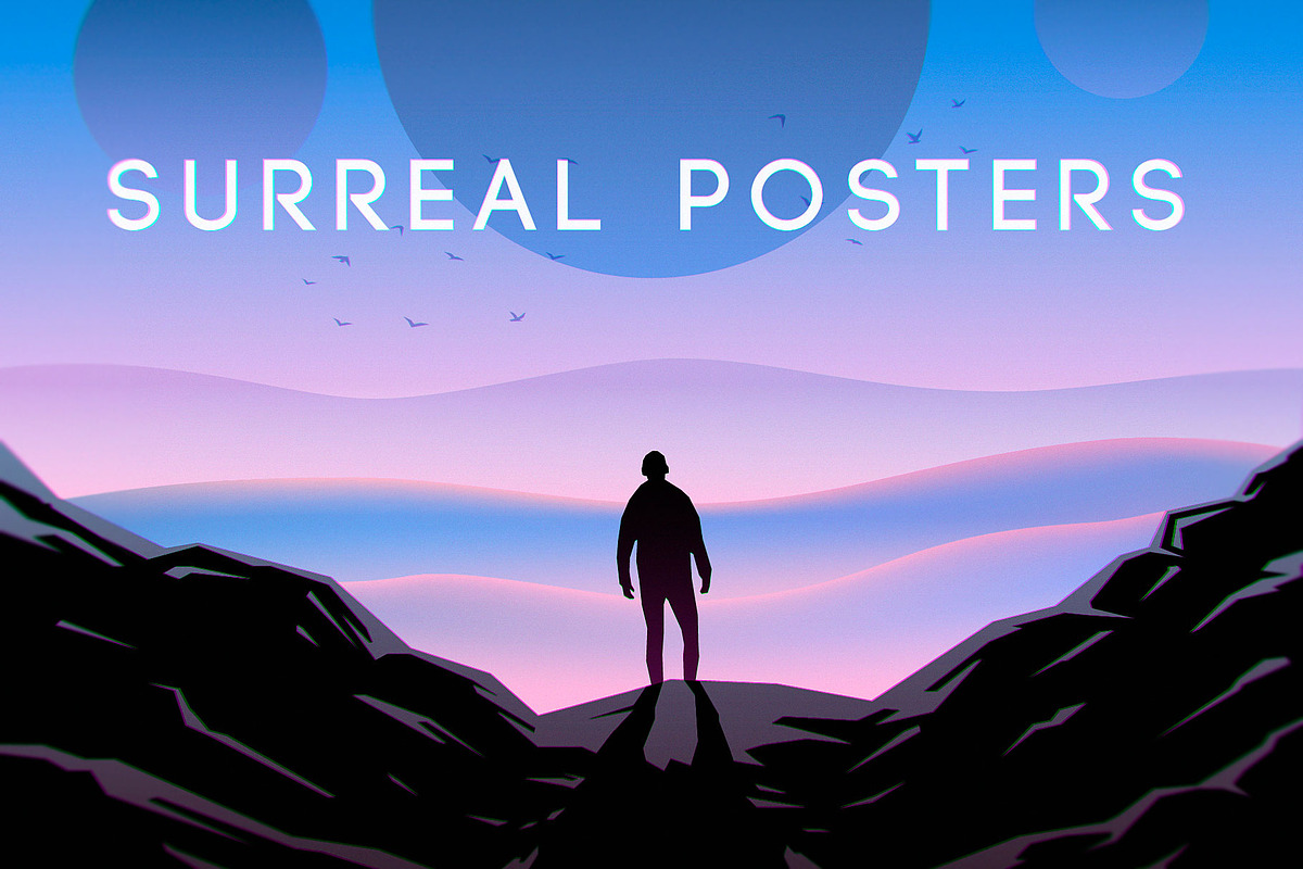 Surreal vector posters in Illustrations - product preview 8