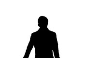 Man with Bag Walking Graphic Silhoue