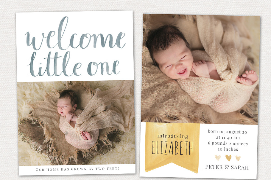 Birth Announcement PSD Card CB015 in Card Templates - product preview 8
