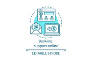 Banking support online concept icon