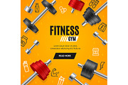 Fitness Gym Concept Banner Card