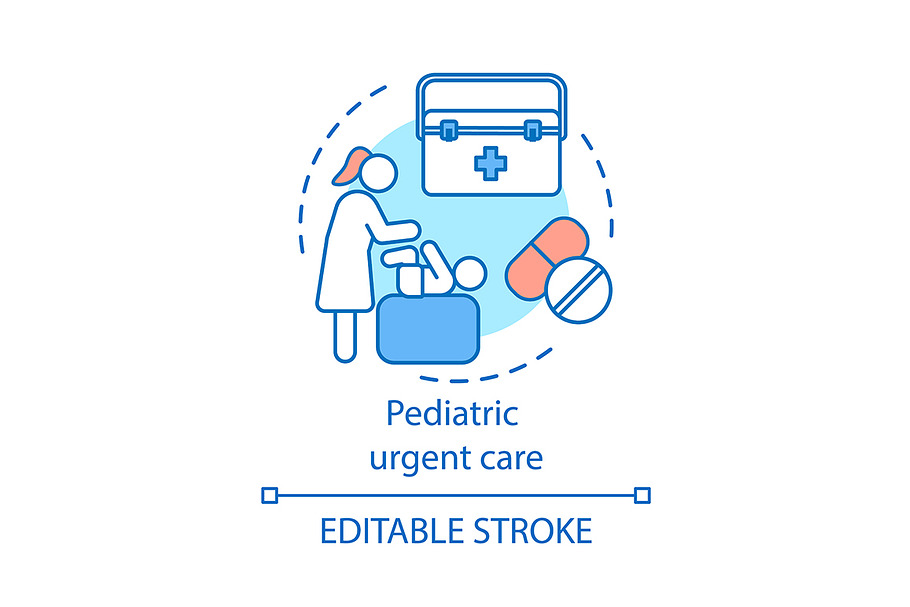 Pediatric urgent care concept icon
