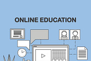 Linear illustration of e-learning