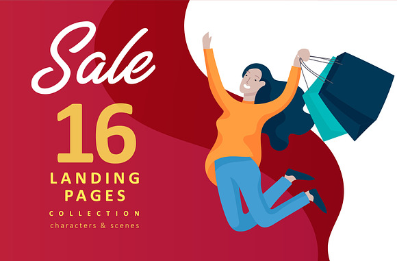 Sale. Landing pages & characters in Illustrations - product preview 8