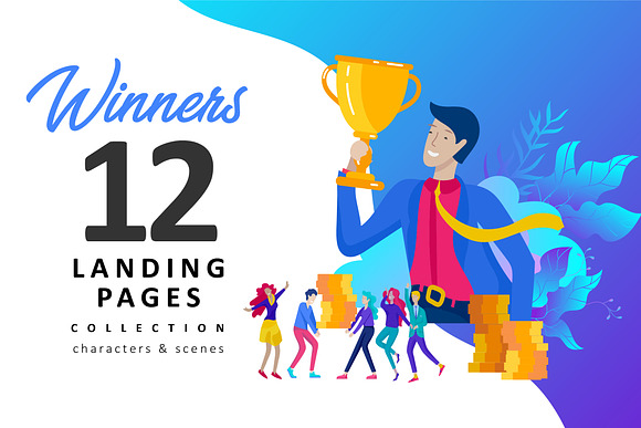 Winners. Landing pages & characters in Illustrations - product preview 5