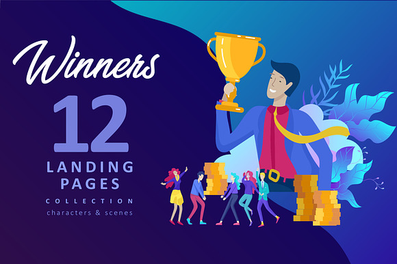 Winners. Landing pages & characters in Illustrations - product preview 6