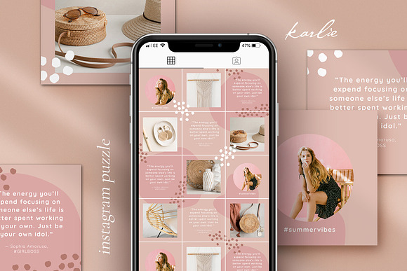 Instagram puzzle grid & highlights in Instagram Templates - product preview 10