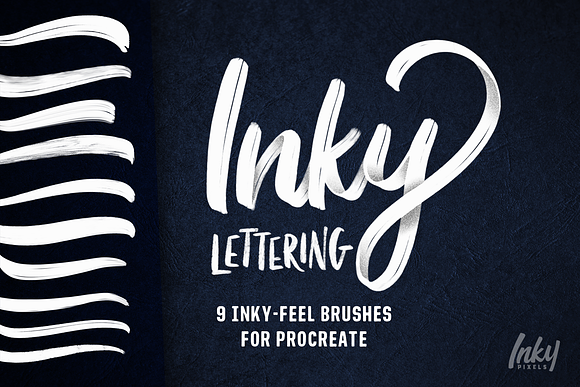 Inky Lettering Procreate Brushes in Photoshop Brushes - product preview 9