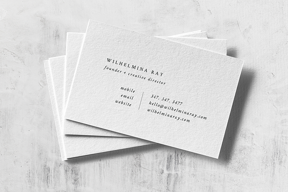 Wilhelmina Business Card Template in Business Card Templates - product preview 1