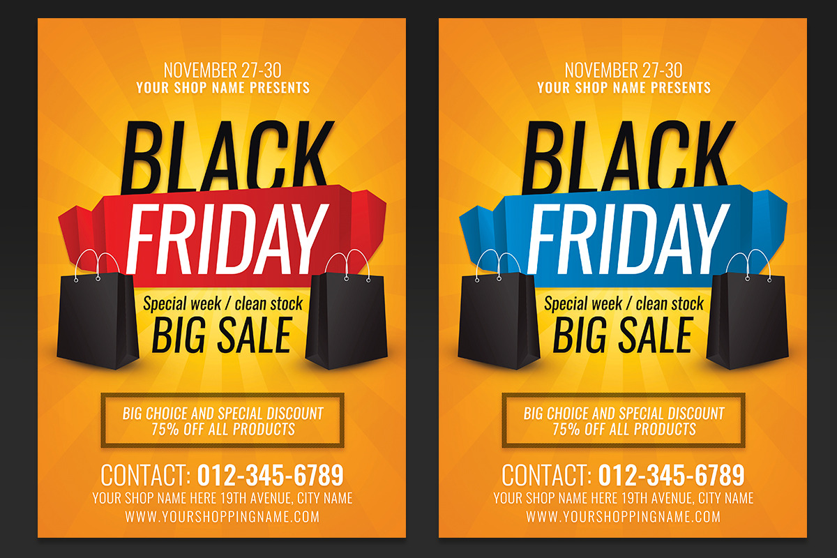 Black Friday Big Sale Flyer Template in Flyer Templates - product preview 8
