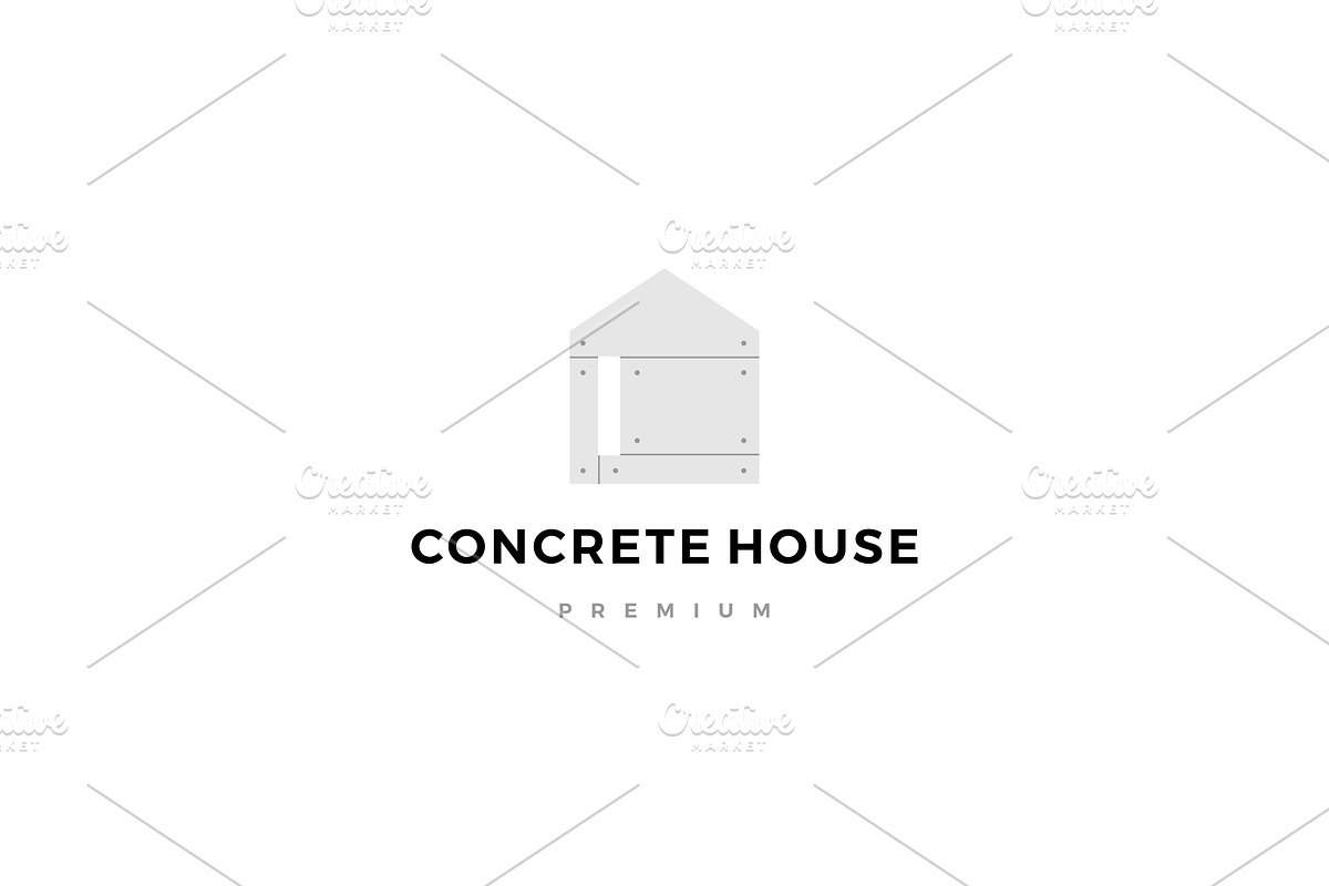 exposed concrete house logo vector in Logo Templates - product preview 8