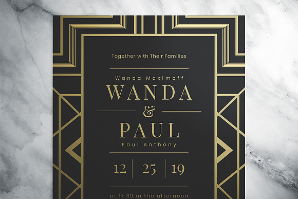 Art Deco Wedding Suite in Wedding Templates - product preview 1
