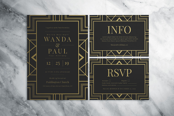 Art Deco Wedding Suite in Wedding Templates - product preview 6