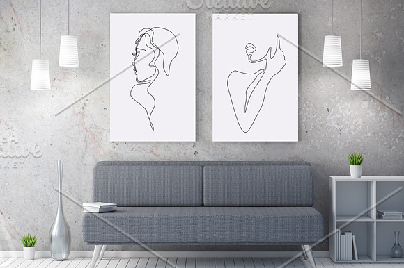 One Line Art Print in Illustrations - product preview 2