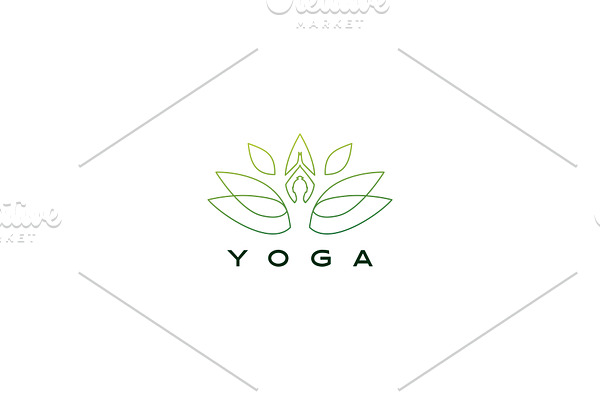 yoga leaf lotus logo vector icon