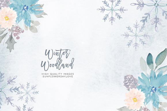 Woodland Winter Clipart Frame in Illustrations - product preview 3