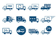 Set of logos delivery vehicles