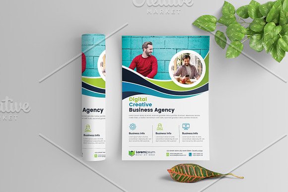 Green Abstract Flyer Layout in Flyer Templates - product preview 1