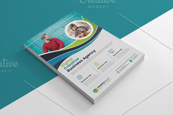 Green Abstract Flyer Layout in Flyer Templates - product preview 2