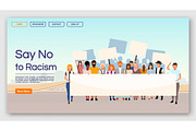 Say no to racism landing page