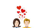 Couple in love, flat illustration