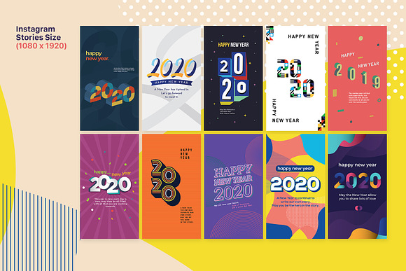 2020 New Year Poster Bundle in Instagram Templates - product preview 4