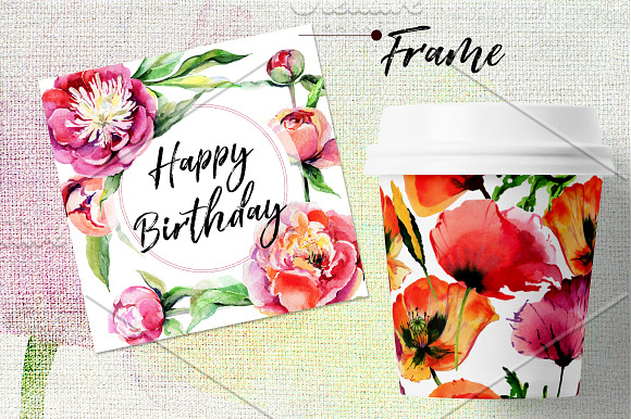 Poppy flowers PNG watercolor set in Illustrations - product preview 4