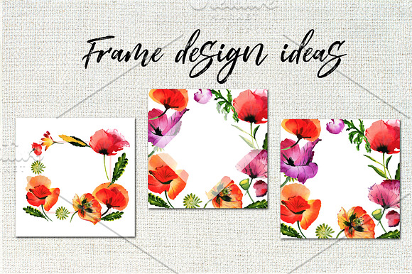 Poppy flowers PNG watercolor set in Illustrations - product preview 6