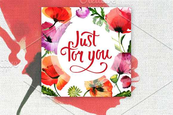 Poppy flowers PNG watercolor set in Illustrations - product preview 7