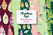Christmas toys digital papers