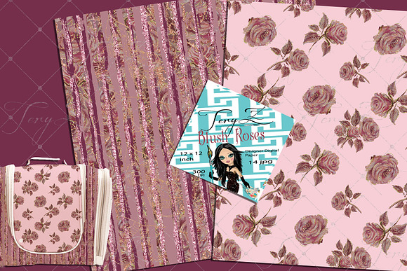 Blush Roses Paper in Patterns - product preview 1
