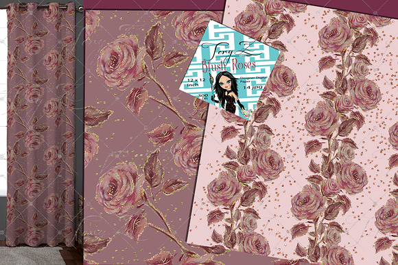 Blush Roses Paper in Patterns - product preview 5