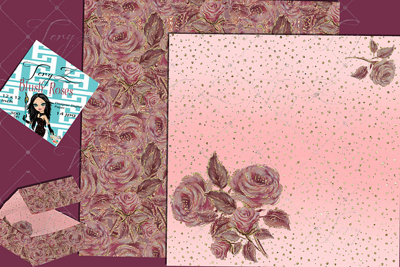 Blush Roses Paper in Patterns - product preview 6