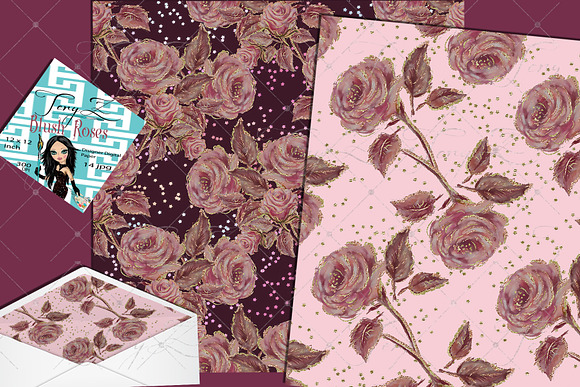 Blush Roses Paper in Patterns - product preview 7