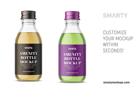 Amenity glass bottle mockup in Product Mockups - product preview 2