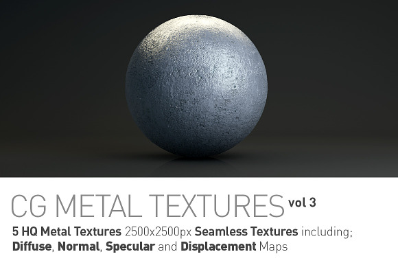 5 Metal Textures for CG Artists vol3 in Textures - product preview 1