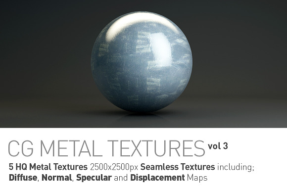 5 Metal Textures for CG Artists vol3 in Textures - product preview 2