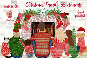 Christmas family clipart Fireplace