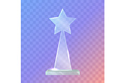 My Best Trophy. Glass Triangle with