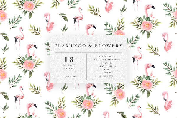 Flamingo & Flowers Patterns