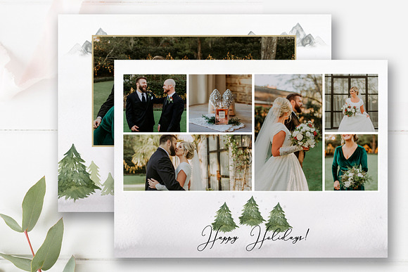 Pine Tree Christmas Photo Card PSD in Card Templates - product preview 3
