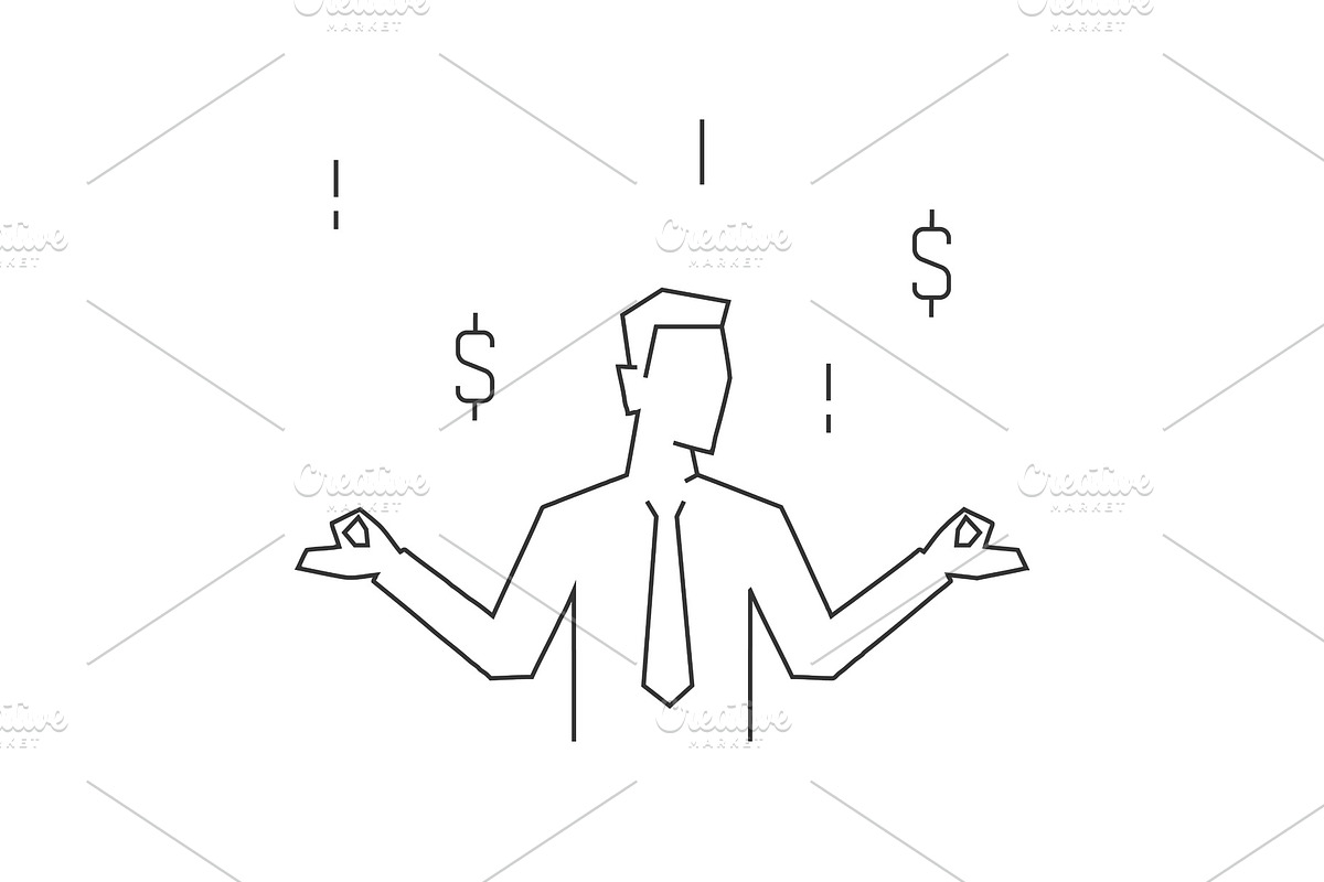 Businessman relax on mediation in Illustrations - product preview 8