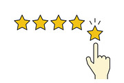 Giving five stars rating