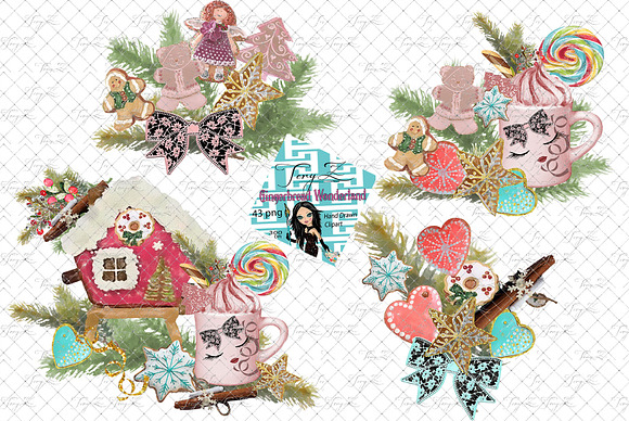 Christmas Gingerbread Clipart in Illustrations - product preview 1