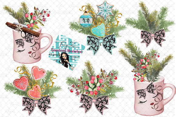 Christmas Gingerbread Clipart in Illustrations - product preview 2